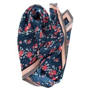 Melrose And Market Scarf One Size Blue Floral Pleated Polyester Blue Peach Boho